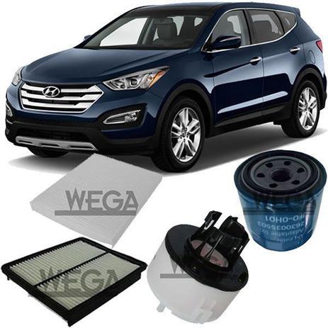 Kit filtro ar + oleo + cabine + combustivel - santa fe 2012 a 2013 - kit00992 - Well Menor preço em Kit filtro ar + oleo + cabine + combustivel - santa fe 2012 a 2013 - kit00992 - Well