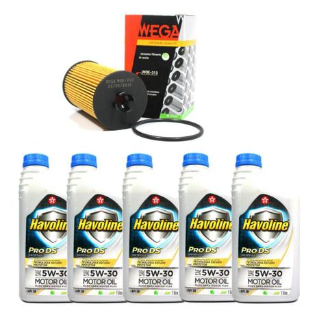 Kit Filtro De Oleo + Oleo 5w30 Sintetico Havoline Cruze Sonic Tracker - Wega E Havoline Menor preço em Kit Filtro De Oleo + Oleo 5w30 Sintetico Havoline Cruze Sonic Tracker - Wega E Havoline