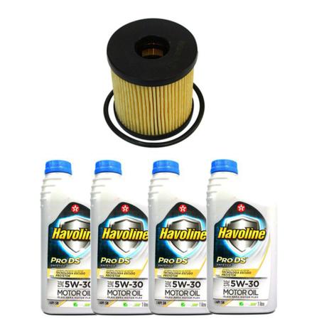 Kit Filtro De Oleo + Oleo 5w30 Sintetico Havoline Peugeot 207 - Wega e Havoline Menor preço em Kit Filtro De Oleo + Oleo 5w30 Sintetico Havoline Peugeot 207 - Wega e Havoline