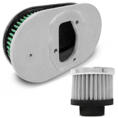 Kit Filtro Respiro Race Óleo Cromo + Filtro Ar Verde + Base Carburador Mini Progressivo - Prime Menor preço em Kit Filtro Respiro Race Óleo Cromo + Filtro Ar Verde + Base Carburador Mini Progressivo - Prime
