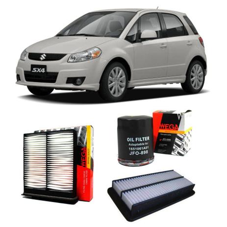 Kit Filtros Ar Condicionado + Ar Motor + Oleo Suzuki Sx4 2009 Em Diante - Wega Menor preço em Kit Filtros Ar Condicionado + Ar Motor + Oleo Suzuki Sx4 2009 Em Diante - Wega