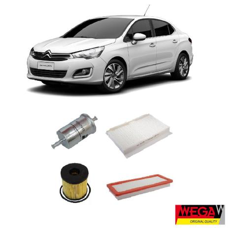 Kit Filtros Citroen C4 Lounge 1 6 14 15 16 17 18 19 Wega Outros Automotivo Magazine Luiza