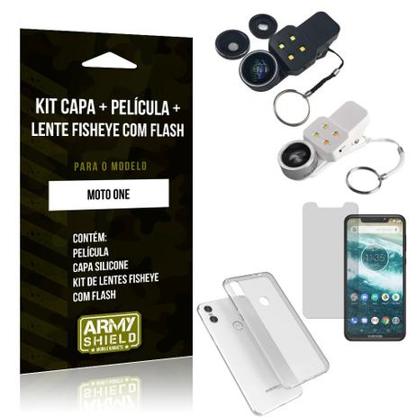 Kit Fisheye com Flash Motorola Moto One Fisheye Flash + Capa + Película de Vidro - Armyshield Menor preço em Kit Fisheye com Flash Motorola Moto One Fisheye Flash + Capa + Película de Vidro - Armyshield