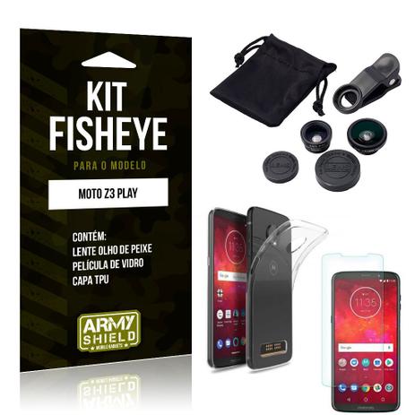 Kit Fisheye Motorola Moto Z3 Play Lente Fisheye + Capa + Película de Vidro - Armyshield Menor preço em Kit Fisheye Motorola Moto Z3 Play Lente Fisheye + Capa + Película de Vidro - Armyshield