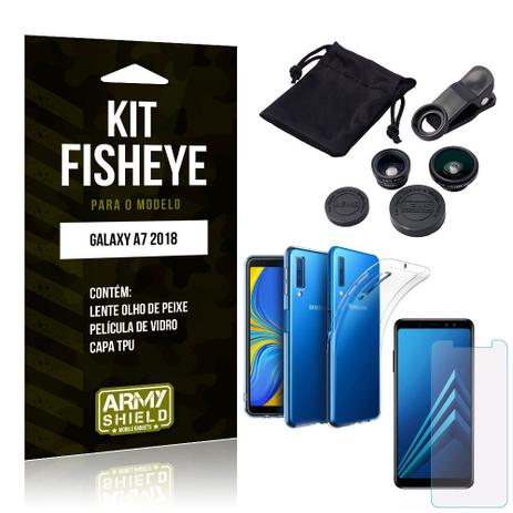Kit Fisheye Samsung Galaxy A7 2018 Lente Fisheye + Capa + Película de Vidro - Armyshield é boa?