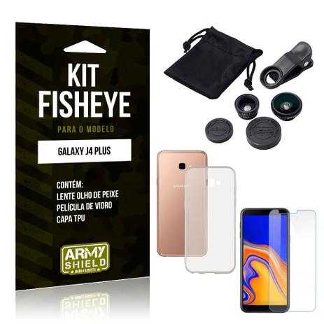 Kit Fisheye Samsung Galaxy J4 Plus Lente Fisheye + Capa + Película de Vidro - Armyshield Menor preço em Kit Fisheye Samsung Galaxy J4 Plus Lente Fisheye + Capa + Película de Vidro - Armyshield