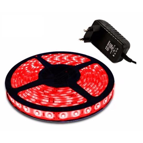 KIT Fita LED RGB 5M 12W/M C/ Controle e Fonte Bivolt