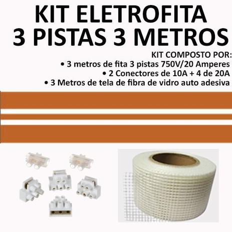 Kit Fita Elétrica Eletrofita 3 Pistas 3 Metros 750v 20 Amp - Eletrofitas Menor preço em Kit Fita Elétrica Eletrofita 3 Pistas 3 Metros 750v 20 Amp - Eletrofitas