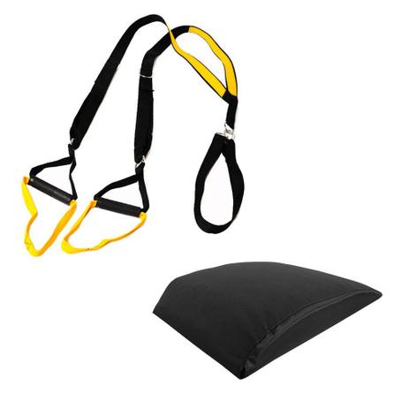Kit Fita TRX Treino de Suspensão e Apoio Abdominal Espuma - Natural fitness Menor preço em Kit Fita TRX Treino de Suspensão e Apoio Abdominal Espuma - Natural fitness