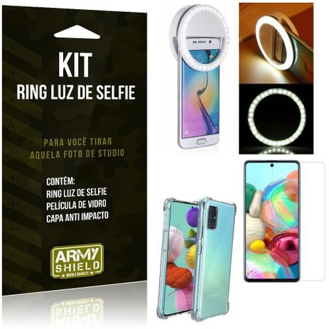 Kit Flash Ring Galaxy A71 Flash Ring + Capa Anti Impacto + Película de  Vidro - Armyshield - Kit Capinha e Película para Celular - Magazine Luiza
