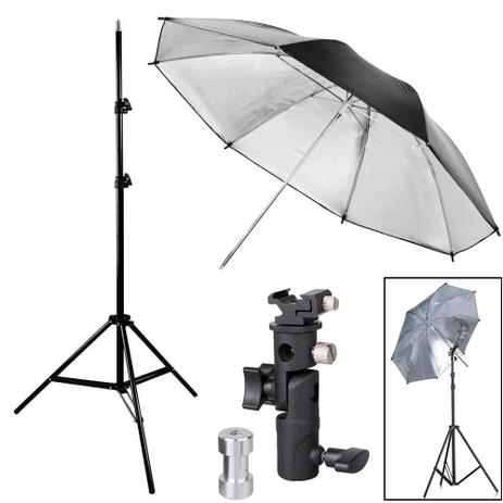 Kit Flash Speedlight - Tripe Sombrinha Prata Suporte Ls24 - Rollin Menor preço em Kit Flash Speedlight - Tripe Sombrinha Prata Suporte Ls24 - Rollin