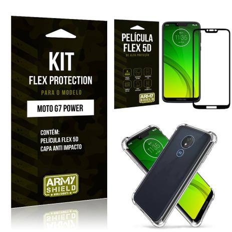 Kit Flex Protection Motorola MOTO G7 POWER Capa Anti Impacto + Película Flex 5D - Armyshield Menor preço em Kit Flex Protection Motorola MOTO G7 POWER Capa Anti Impacto + Película Flex 5D - Armyshield
