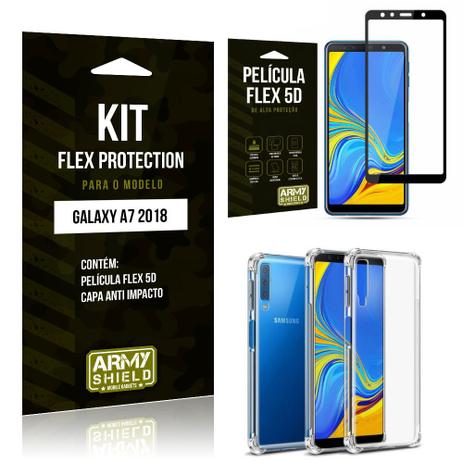 Kit Flex Protection Samsung A7 18 Capa Anti Impacto + Película Flex 5D - Armyshield Menor preço em Kit Flex Protection Samsung A7 18 Capa Anti Impacto + Película Flex 5D - Armyshield
