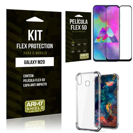 Kit Flex Protection Samsung M20 Capa Anti Impacto + Película Flex 5D - Armyshield Menor preço em Kit Flex Protection Samsung M20 Capa Anti Impacto + Película Flex 5D - Armyshield