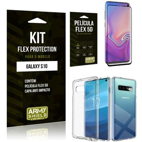 Kit Flex Protection Samsung S10 Capa Anti Impacto + Película Flex 5D - Armyshield Menor preço em Kit Flex Protection Samsung S10 Capa Anti Impacto + Película Flex 5D - Armyshield