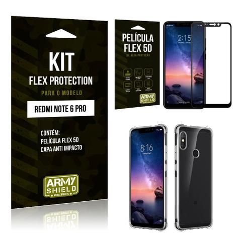 Kit Flex Protection Xiaomi NOTE 6 PRO Capa Anti Impacto + Película Flex 5D - Armyshield Menor preço em Kit Flex Protection Xiaomi NOTE 6 PRO Capa Anti Impacto + Película Flex 5D - Armyshield