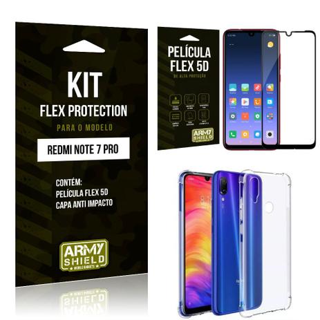 Kit Flex Protection Xiaomi NOTE 7 PRO Capa Anti Impacto + Película Flex 5D - Armyshield Menor preço em Kit Flex Protection Xiaomi NOTE 7 PRO Capa Anti Impacto + Película Flex 5D - Armyshield