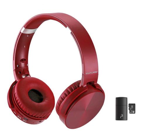 Kit Fone de Ouvido Premium Bluetooth Com Cartão de Memória 32Gb Vermelho  Multilaser - Fone de Ouvido Bluetooth - Magazine Luiza