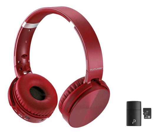 Kit Fone de Ouvido Premium Bluetooth Com Cartão de Memória 8Gb Vermelho  Multilaser - Fone de Ouvido Bluetooth - Magazine Luiza
