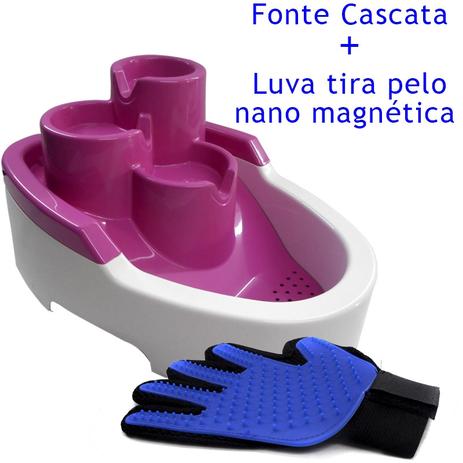 Kit Fonte Bebedouro Cascata Western Pet Vermelha + Luva Nano Magnética Tira Pelos Menor preço em Kit Fonte Bebedouro Cascata Western Pet Vermelha + Luva Nano Magnética Tira Pelos