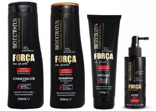Kit Força Com Pimenta SH + Cond. 350ml + Másc. 250g + Loção 100ml - Bio extratus Menor preço em Kit Força Com Pimenta SH + Cond. 350ml + Másc. 250g + Loção 100ml - Bio extratus