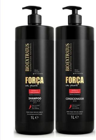 Kit Força Com Pimenta Shampoo + Condicionador 1 Litro - Bio Extratus Menor preço em Kit Força Com Pimenta Shampoo + Condicionador 1 Litro - Bio Extratus