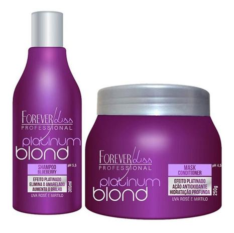 Kit Forever Liss Matizador Platinum Blond Shampoo + Mask 250g -