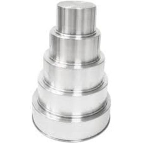 Kit Forma Redonda Alta 5 PÇS em Aluminio - Margepan Assadeiras Menor preço em Kit Forma Redonda Alta 5 PÇS em Aluminio - Margepan Assadeiras