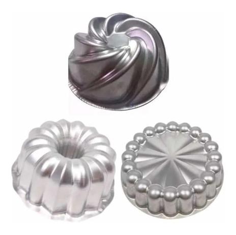 Kit Formas Bolo Vulcão (17x7) Suiça 9 (17x8) Decorada (16x6 - Chicky formas Menor preço em Kit Formas Bolo Vulcão (17x7) Suiça 9 (17x8) Decorada (16x6 - Chicky formas
