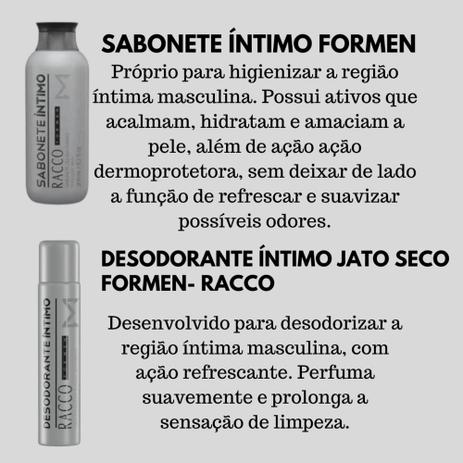 kit Formen- Sabonete líquido íntimo For men e Desodorante Intimos Jato Seco Formen Racco Menor preço em kit Formen- Sabonete líquido íntimo For men e Desodorante Intimos Jato Seco Formen Racco