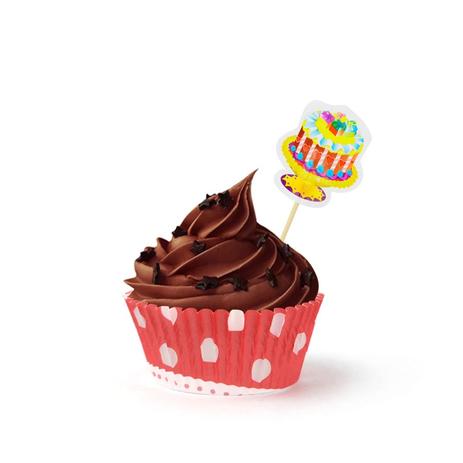 Kit Forminha Enfeite para Cupcake Vermelha com Poás  24 unidades - Festabox é boa?