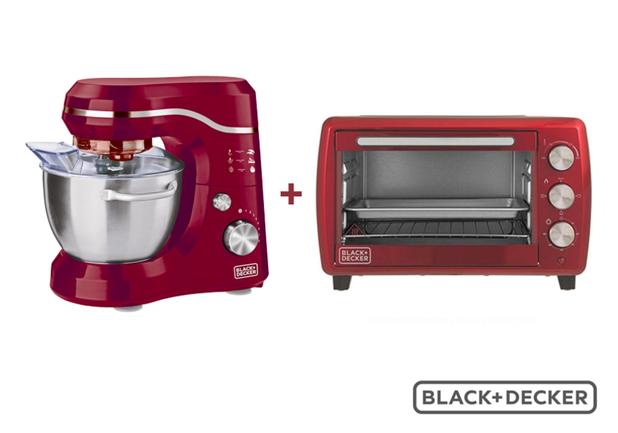 Kit Forno Elétrico FT-21V Black e Decker 127v e Batedeira Planetária PLAN1000V Black Decker 127v Menor preço em Kit Forno Elétrico FT-21V Black e Decker 127v e Batedeira Planetária PLAN1000V Black Decker 127v