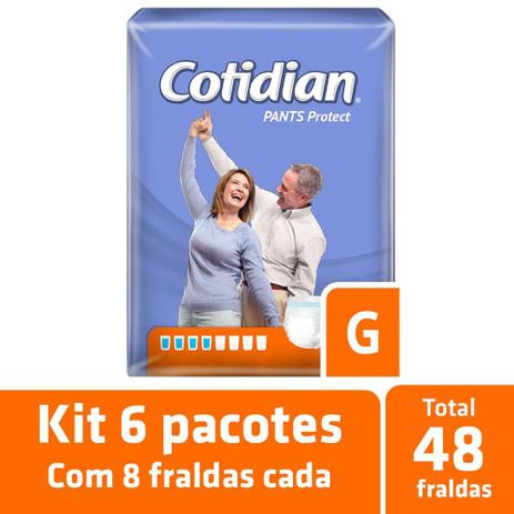 Kit Fralda Adulto Cotidian Pants Roupa Íntima G - 48 unids Menor preço em Kit Fralda Adulto Cotidian Pants Roupa Íntima G - 48 unids