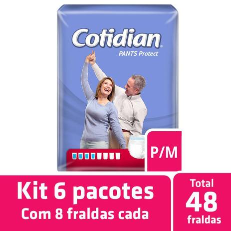 Kit Fralda Adulto Cotidian Pants Roupa Íntima P/M - 48 unids Menor preço em Kit Fralda Adulto Cotidian Pants Roupa Íntima P/M - 48 unids