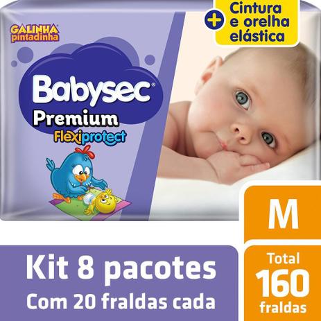 Kit Fralda Babysec Galinha Pintadinha Premium M - 160 unids Menor preço em Kit Fralda Babysec Galinha Pintadinha Premium M - 160 unids