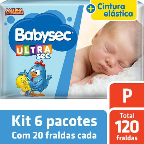 Kit Fralda Babysec Galinha Pintadinha Ultrasec P - 120 unids Menor preço em Kit Fralda Babysec Galinha Pintadinha Ultrasec P - 120 unids