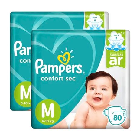 Kit Fralda Descartável Pampers Confort Sec Bag Giga M 160 Tiras é boa?