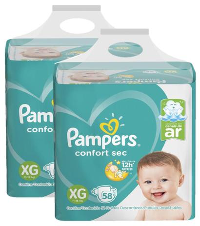 Kit Fralda Pampers Confort Sec Nova Super Tamanho Xg 116 Unidades Fralda Descartavel Magazine Luiza