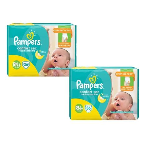 Kit Fralda Pampers Confort Sec RN Plus 72 Unidades - até 6Kg Menor preço em Kit Fralda Pampers Confort Sec RN Plus 72 Unidades - até 6Kg