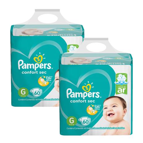 Kit Fralda Pampers Confort Sec Super Tamanho G 120 Tiras Menor preço em Kit Fralda Pampers Confort Sec Super Tamanho G 120 Tiras