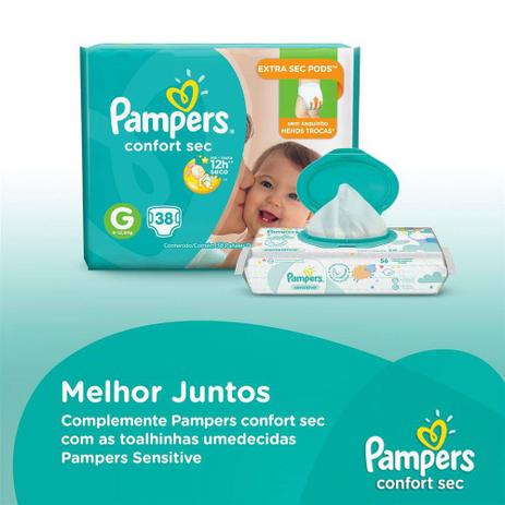 Kit Fralda Pampers Confort Sec Tamanho XG com 90 unidades Menor preço em Kit Fralda Pampers Confort Sec Tamanho XG com 90 unidades