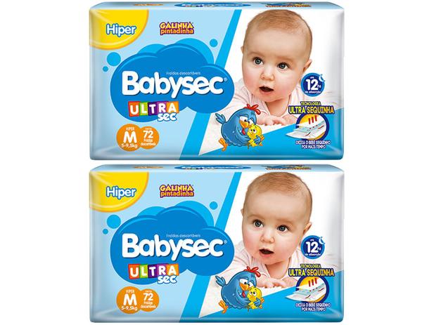 Kit Fraldas Babysec Ultrasec Galinha Pintadinha - Tam. M 5 a 9,5kg 2 Pacotes com 72 Unidades Cada é boa?
