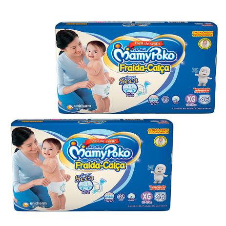 Kit Fraldas Calça Mamy Poko Emb Hiper XG 92 Unidades - Tecnologia Japonesa - Mamypoko Menor preço em Kit Fraldas Calça Mamy Poko Emb Hiper XG 92 Unidades - Tecnologia Japonesa - Mamypoko