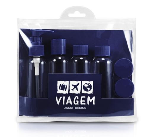 Kit Frascos p/ Viagem de 7 Peças Jacki Design arf18582 azul Menor preço em Kit Frascos p/ Viagem de 7 Peças Jacki Design arf18582 azul