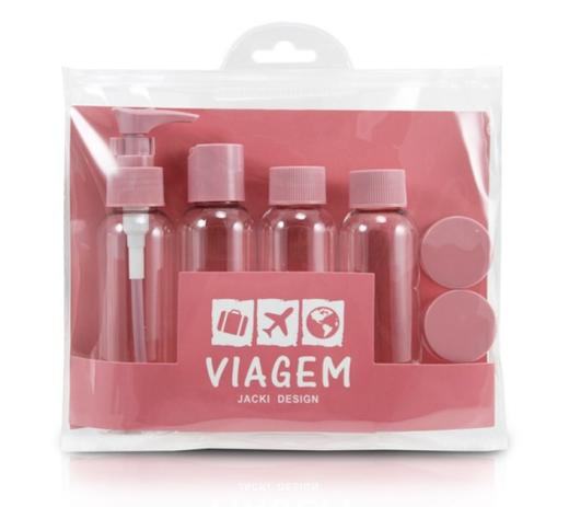 Kit Frascos p/ Viagem de 7 Peças Jacki Design arf18582 rosa Menor preço em Kit Frascos p/ Viagem de 7 Peças Jacki Design arf18582 rosa