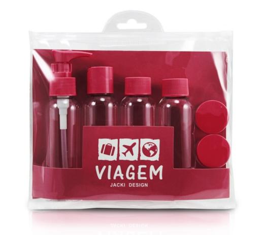 Kit Frascos p/ Viagem de 7 Peças Jacki Design arf18582 vinho Menor preço em Kit Frascos p/ Viagem de 7 Peças Jacki Design arf18582 vinho