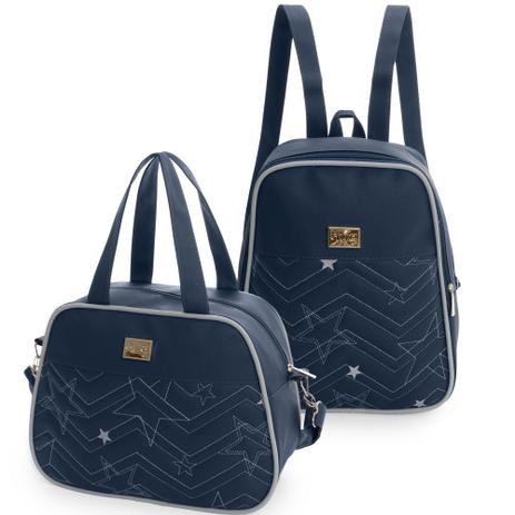 Kit Frasqueira com Mochila Maternidade Pop Star Azul Marinho - Hug Baby Menor preço em Kit Frasqueira com Mochila Maternidade Pop Star Azul Marinho - Hug Baby