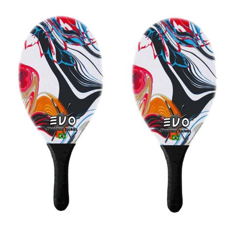 Kit Frescobol 2 Raquetes Fibro De Vidro Evo Vetor Menor preço em Kit Frescobol 2 Raquetes Fibro De Vidro Evo Vetor