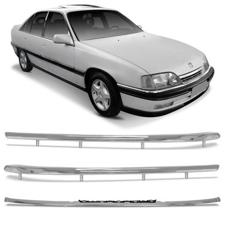 Kit Friso Para-Choque Cromado GM Omega e Suprema 1993 a 1998 Central e Lateral Encaixe Sob Medida - Auto postal Menor preço em Kit Friso Para-Choque Cromado GM Omega e Suprema 1993 a 1998 Central e Lateral Encaixe Sob Medida - Auto postal