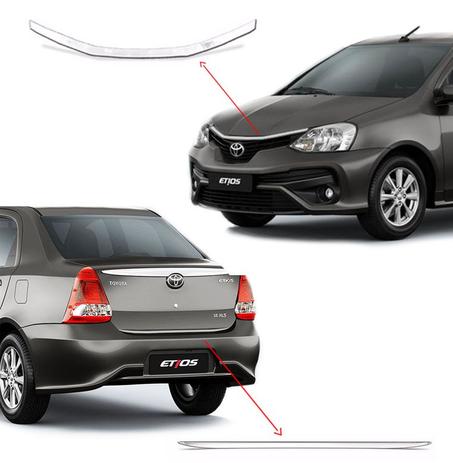 Kit Frisos Traseiro Porta-malas + Dianteiro Etios Sedan 2018 - Sportinox Menor preço em Kit Frisos Traseiro Porta-malas + Dianteiro Etios Sedan 2018 - Sportinox